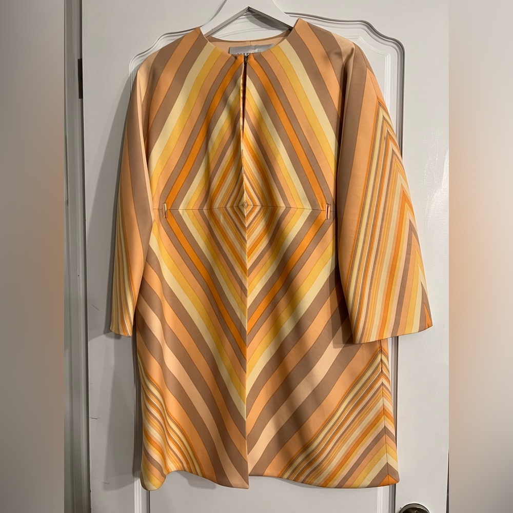 Valentino Orange Stripe Dress Coat